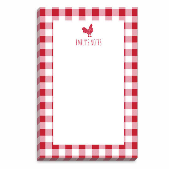 Red Gingham Rooster Notepads